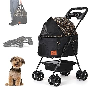 新品　ペットカート　多機能　ペット用品　犬用品　4輪　ドッグカート　カーキ Amazon | Angelpet ペットカート 分離型 犬用 バギー いぬ用 4輪